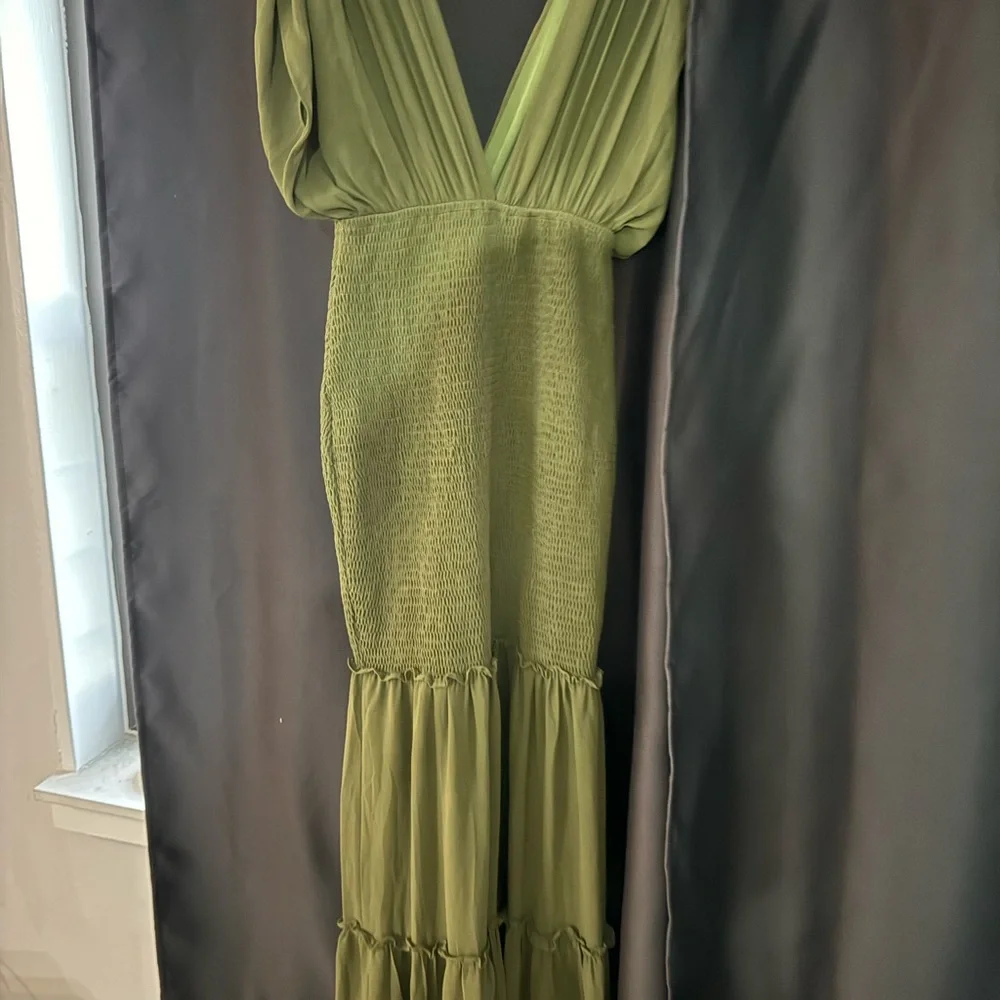 Fashion Nova Green Tiered Ruffled Maxi Dress - Picture 5 of 7